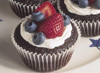 Cupcake de chocolate Blue and Red