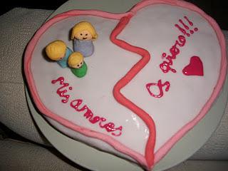 TARTA DE SAN VALENTIN CON FONDANT