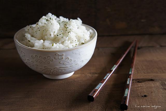 Arroz en blanco en microondas