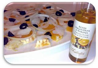 Ensalada de naranja y bacalao con aceites aromáticos