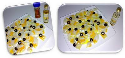 Ensalada de naranja y bacalao con aceites aromáticos