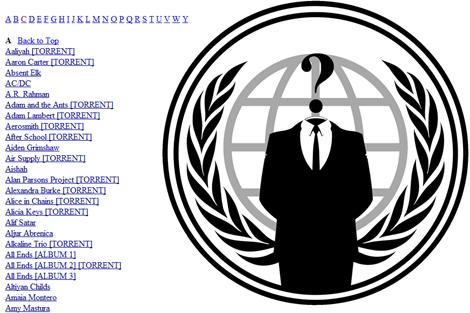 Anonymous publica enlaces a descargas del catálogo de Sony