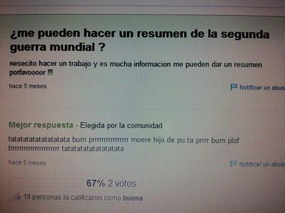 Resumen de la Segunda Guerra Mundial en un par de líneas.