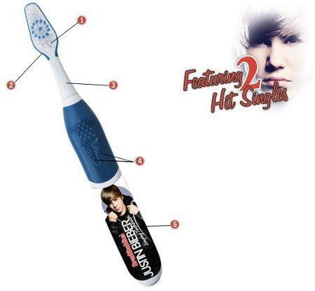 Cepillo de dientes que toca música de Justin Bieber durante el cepillado