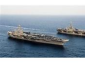 fragata británica francesa unieron grupo portaaviones EEUU: Portaaviones Estados Unidos cruzó estrecho Ormuz llegó hasta Golfo Pérsico