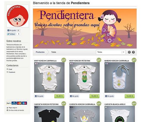 ¡NUEVA tienda de camisetas, ropa de bebé y bolsos Pendientera!