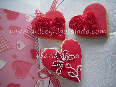 Galletas decoradas...corazones,rojo pasión!!!