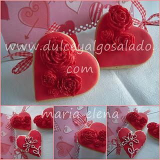 Galletas decoradas...corazones,rojo pasión!!!