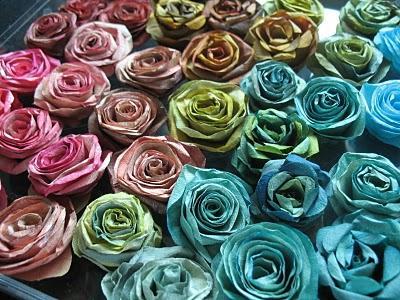 Rosas con filtros de papel