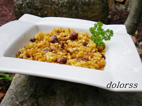 Arroz caldoso con senderuelas o carreretes