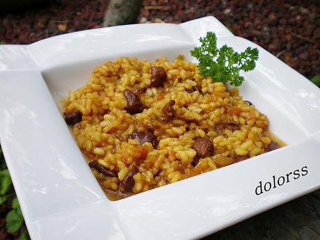 Arroz caldoso con senderuelas o carreretes