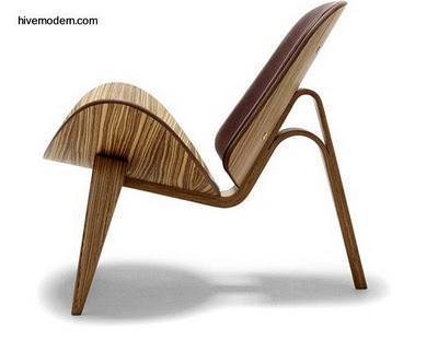 Silla baja tipo sillón sin apoyabrazos Sillas modernas de madera, diseño danés.