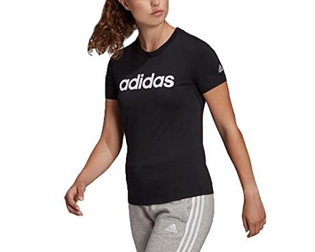 adidas Mujer Essentials Slim Camiseta de manga corta, Black/White, M