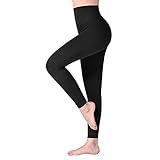 SINOPHANT Leggins Mujer, Pantalon Yoga Mujer, Mallas Deporte Mujer, Leggings Mujer Suaves Elásticos de Cintura Alta Tallas Grandes, Pilates S-M #1 Piezas Negro