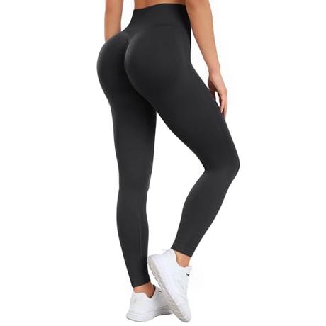 Occffy Leggins Mujer Push Up Mallas Deporte Fitness Cintura Alta Pantalones Yoga Deportivos Gym Leggings Scrunch Butt Anticeluliticos(Negro Oscuro,S)