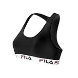 FILA Sujetador Deportivo Mujer algodón, Top Deportivo Mujer, sin armazón, Negro, M