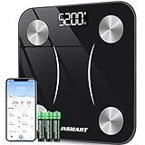 Báscula Grasa Corporal Bluetooth, INSMART Báscula Baño Digital con APP Inteligente, 13 Monitores de Composición Corporal, para Andriod y iOS, 180kg Negro