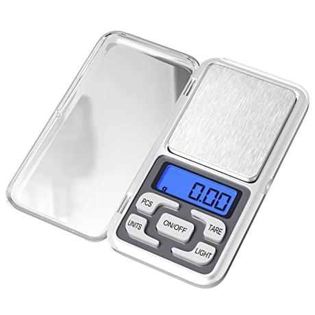 Newaner Bascula Precision Digital Profesional, 0.01g-500g, Mini Balanza Cocina Multifunción con Pantalla Led Retroiluminada, Escala de Bolsillo para Alimentos, Joyería, Medicina, Café, Laboratorio