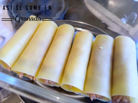 Canelones sin gluten de carne con paté