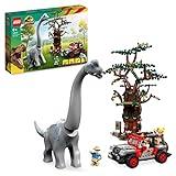 LEGO 76960 Jurassic Park Descubrimiento del Braquiosaurio, Set de Dinosaurio de Juguete con Figuras, Árbol y un Coche para Construir Jeep, Regalo para Niños y Niñas, Colección 30 Aniversario