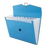 D.RECT 5580 Carpeta de archivos extensible A4 | Acordeón Carpeta Clasificadora de documentos con 12 Compartimentos | Carpeta de Acordeon | Azul