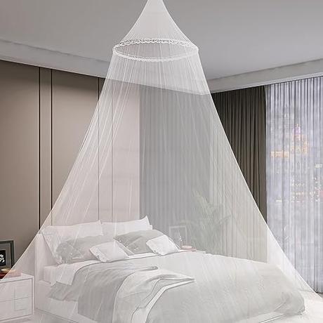 Zehan Zitong Mosquitera, mosquitera de Cama, mosquitera Universal de cúpula Blanca, mosquitera de Cama portátil, para Viajes, Cama Doble, Cama Individual, Cuna o Cama Infantil. (Blanco)