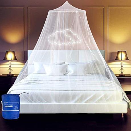 esafio Mosquito Net Mosquitera Universal de Color Blanco,Cama Portátil Mosquitose Puede Utilizar para Decorar la habitación y prevenir Insectos (para Todos los tamaños)