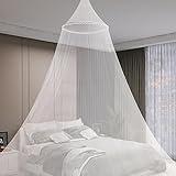 Zehan Zitong Mosquitera, mosquitera de Cama, mosquitera Universal de cúpula Blanca, mosquitera de Cama portátil, para Viajes, Cama Doble, Cama Individual, Cuna o Cama Infantil. (Blanco)