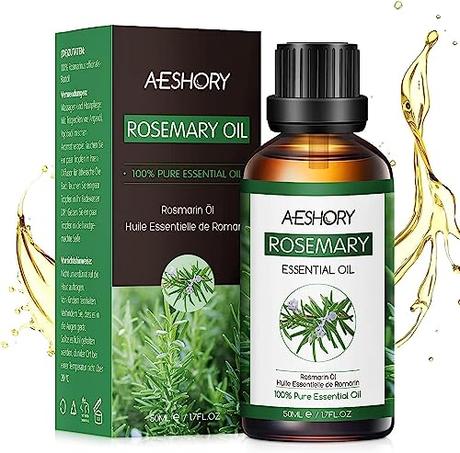 AESHORY Aceite Esencial de Romero 50ml, Aceites de Romero Natural 100% Puro, Aceites Esenciales de Aromaterapia de Grado Terapéutico para Humidificador, Cuidado del Cabello y la Piel, Masaje, Baño