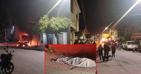 (Video)Un muerto, una casa y vehículos incendiados, y bomberos agredidos durante una riña en División del Norte