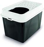 Rotho - Arenero Berty Rothopro acceso superior para gatos en color negro y blanco, 1 Unidad (Paquete de 1)