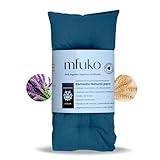 Mfuko - Saco de semillas microondas para cervicales- (50X10) - Bolsa térmica calor - Saco calor de algodón 100% órganico - Hecho a mano en España (Lavanda)