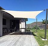 AXT SHADE Toldo Vela de Sombra Rectangular 3x4m Protección Rayos UV y HDPE Transpirable para Exterior Terraza Patio Jardín-Crema