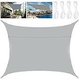 BARAKYEG Toldo Vela de Sombra Rectangular 2x3m Protección UV, Toldo con Protección Solar,Toldo de Vela Solar para Jardín Oxford a Prueba de Impermeable para Exteriores Patio Terraza Balcón,Gris