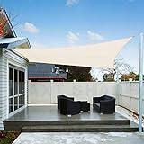AXT SHADE Toldo Vela de Sombra Impermeable Rectangular 2,5x3m Protección Rayos UV para Exterior Terraza Patio Jardín-Crema