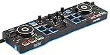 Hercules DJControl Starlight - Controladora DJ USB portatil de 2 pistas y 8 Pads, software Serato DJ Lite, para PC y MAC