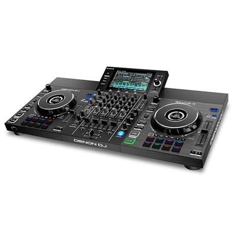 Denon DJ SC LIVE 4 - Controlador DJ autónomo, mezclador 4 canales, streaming de Amazon Music, WiFi, altavoces, compatible con Serato DJ y Virtual DJ
