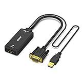 BENFEI Adaptador VGA a HDMI, convertidor 1080P con Audio Desde Ordenador/portátil Fuente VGA a HDMI TV/Monitor