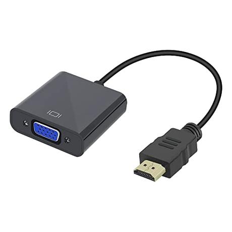 Jsdoin Adaptador HDMI a VGA 1080P, HDTV, Macho a Hembra, para PC, Monitor, proyector, HDTV, Xbox, Color Negro, 1 Unidad