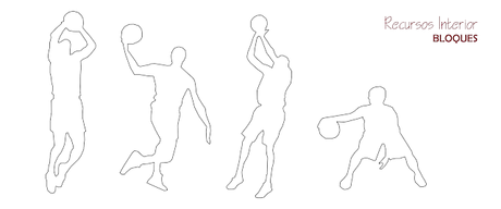 Siluetas de personas baloncesto Siluetas de personas baloncesto