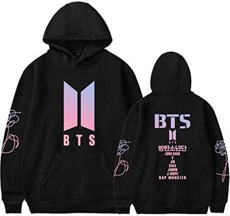 El Mejor 10 bts sudaderas de 2024: La Elección de los Especialistas Silver Basic Sudadera con Capucha para Mujer KPOP Sudadera con Capucha Cool Pullover Hip Hop Sudadera S,Negro A-3