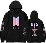 Silver Basic Sudadera con Capucha para Mujer KPOP Sudadera con Capucha Cool Pullover Hip Hop Sudadera S,Negro A-3