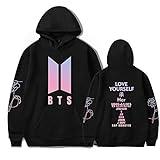 KPOP Sudadera unisex BTS con capucha Bangtan Boys BTS Love Yourself Casual Suga Jimin Jin Jung Jook J-Esperanza Rap-Monster V Jersey, negro (schwarz 1), M