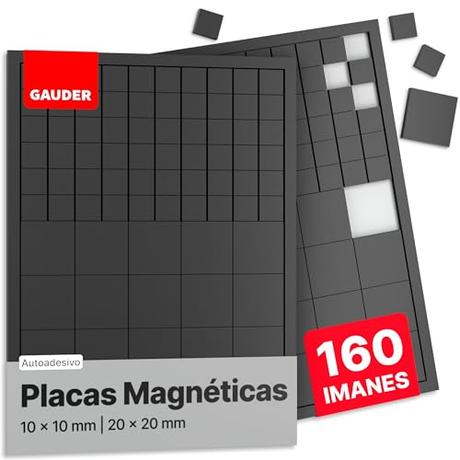 GAUDER Placas Magnéticas Autoadhesivas | Imanes Adhesivos | Imanes Cuadrados Adhesivos para Cuadros y más