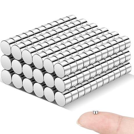 Wukong 200Pcs Imanes pequeños de Nevera, 3x2mm Mini imanes de Neodimio Redondos para refrigerador, DIY, Oficina