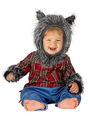 Funidelia | Disfraz lobo para bebé Terror, Hombre Lobo, Lobo Feroz, Halloween - Disfraz para bebé y divertidos accesorios para Fiestas, Carnaval y Halloween - Talla 12-24 meses - Marrón