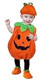 Cloudkids - Disfraz Halloween Disfraz de Calabaza Mono Niños de 12-18 meses Cosplay Vestido para Carnaval Fiesta Ropa con Sombrero Zapatos (Talla M,12-18 Meses)