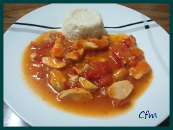 Pollo a la cazuela con tomate