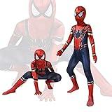 Aomig Disfraz Spider Niño, Disfraz Superheroe Niño Suave, Disfraz Halloween Niño para Cosplay de Hombre Araña, Disfraz Niño de Mono para Fiesta, Carnaval, Navidad, Cumpleaños Regalo, 120cm