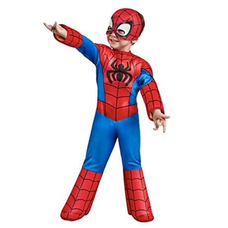 Rubies Disfraz Spidey Deluxe para niños y niñas, Jumpsuit de lujo, cubrebotas y máscara, Oficial Spidey & Friends para Carnaval, Halloween, Navidad y cumpleaños